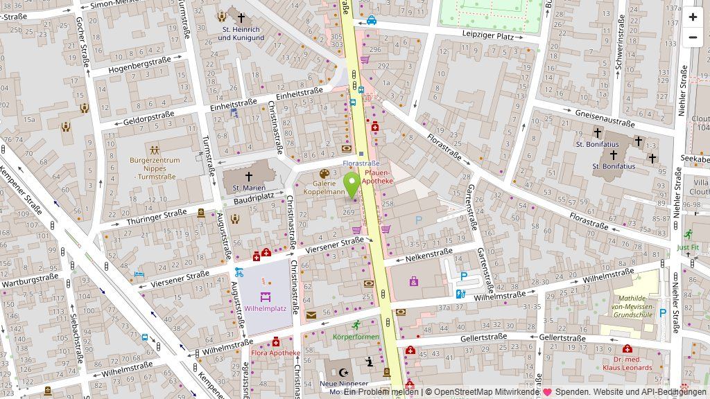 Karte: Neusser Straße 273, 50733 Köln-Nippes